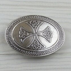 emblem Belt Buckle, Antique silver