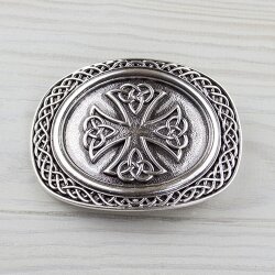 emblem Belt Buckle, Antique silver