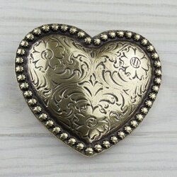 Heart Belt Buckle, Antique brass