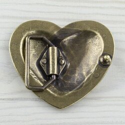 Heart Belt Buckle, Antique brass