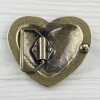 Heart Belt Buckle, Antique brass