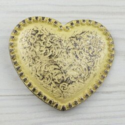 Heart Belt Buckle, vintage yellow