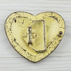 Heart Belt Buckle, vintage yellow