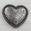 Heart Belt Buckle, vintage Antique silver