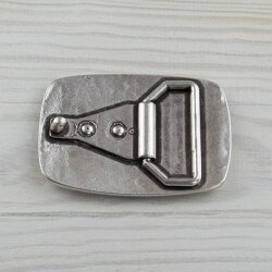 Burling Belt Buckle, Antique silver