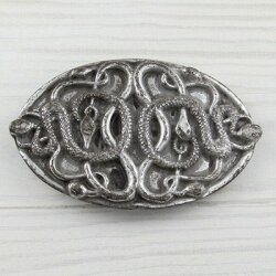 Snake Ornament, Antique Silver, Vintage style