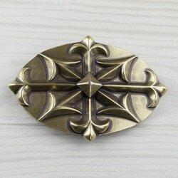 emblem Belt Buckle, Antique brass