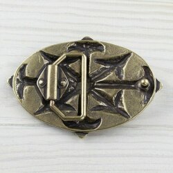 emblem Belt Buckle, Antique brass