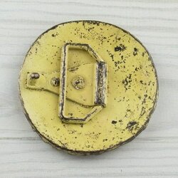 Circle with Burling Belt Buckle, vintage yellow