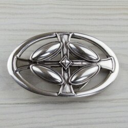 Cross Belt Buckle, Antique silver