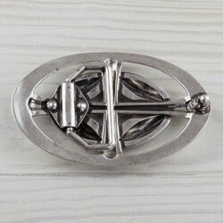 Cross Belt Buckle, Antique silver