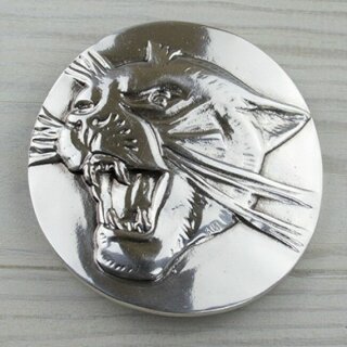 panther head, Antique silver
