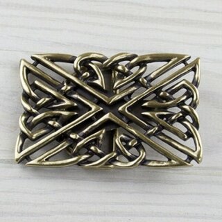 Celtic Look Belt Buckle, Heart knot, Antique brass