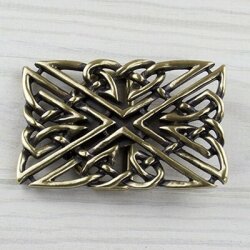 Celtic Look Belt Buckle, Heart knot, Antique brass