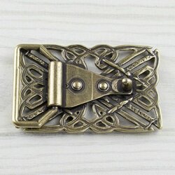 Celtic Look Belt Buckle, Heart knot, Antique brass
