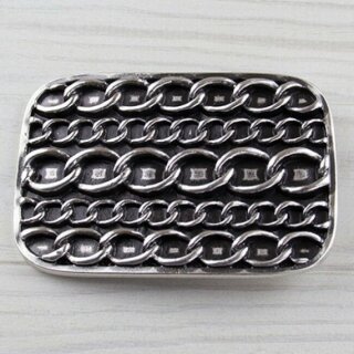 Chain Belt Buckle, Gothic, Antique silver