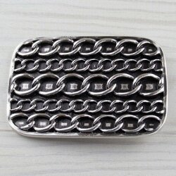 Chain Belt Buckle, Gothic, Antique silver