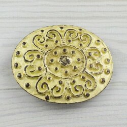 Flower Ornament traditional costume Belt Buckle, vintage yellow