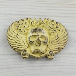 Totenkopf mit Flügeln Gürtelschnalle, vintage...