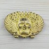 Totenkopf mit Flügeln Gürtelschnalle, vintage yellow