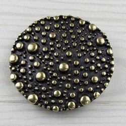 Burling bubbles Belt Buckle, waffle round, Antique brass