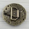 Burling bubbles Belt Buckle, waffle round, Antique brass