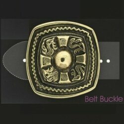 Belt Buckle Cross emblem, Antique brass