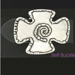 Cross Belt Buckle emblem, Antique silver