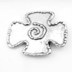 Cross Belt Buckle emblem, Antique silver