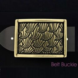Gingko Leaf Belt Buckle, Antique brass