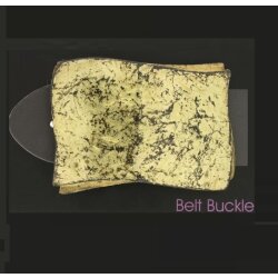 Flag Belt Buckle, vintage yellow
