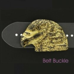 eagle head Belt Buckle, vintage yellow