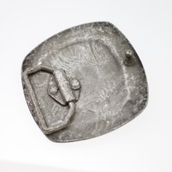 Cross Belt Buckle emblem, vintage Antique silver