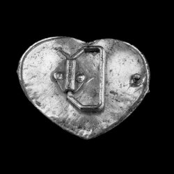 Heart Love Belt Buckle, vintage Antique silver