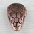 Schlangenkopf Gürtelschnalle, altkupfer, 7,5x5,0 cm mit Siam Kristall