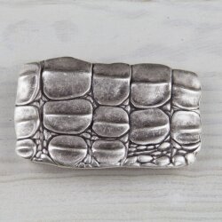 Croco Look Belt Buckle, Antique silver, 9*6 cm