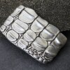 Croco Look Gürtelschnalle, altsilber, 9x6 cm