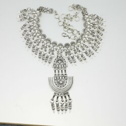 Oriental Look, Boho style Necklace with metal spikes