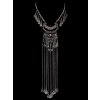 Oriental Look, Boho style Necklace with long metal elements