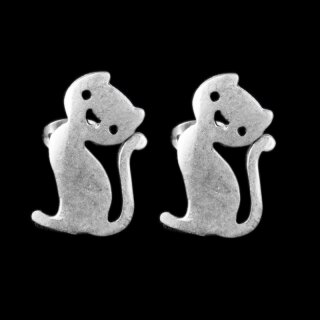Cat Stud earrings, Minimalist earrings