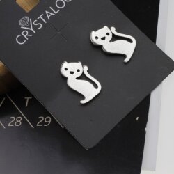 Cat Stud earrings, Minimalist earrings