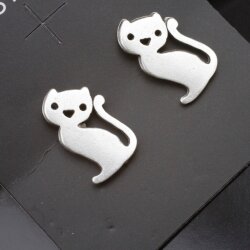 Cat Stud earrings, Minimalist earrings