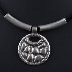 Leather Necklace with metal elements