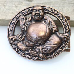 Buddha Gürtelschnalle, altkupfer, 8,5x7,2 cm