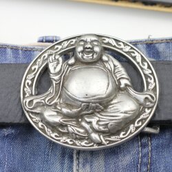 Belt Buckle  Buddha, Antique silver 8,5x7,2 cm