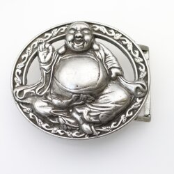 Buddha Gürtelschnalle, altsilber, 8,5x7,2 cm