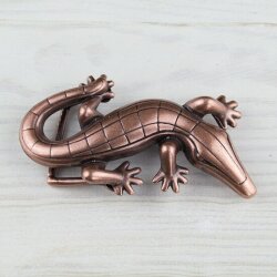 Belt Buckle Gecko, Antique copper, 12*6 cm