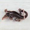 Gecko Gürtelschnalle, altkupfer, 12x6 cm