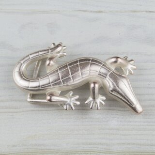 Belt Buckle Gecko, Antique silver, 12*6 cm