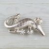 Belt Buckle Gecko, Antique silver, 12*6 cm